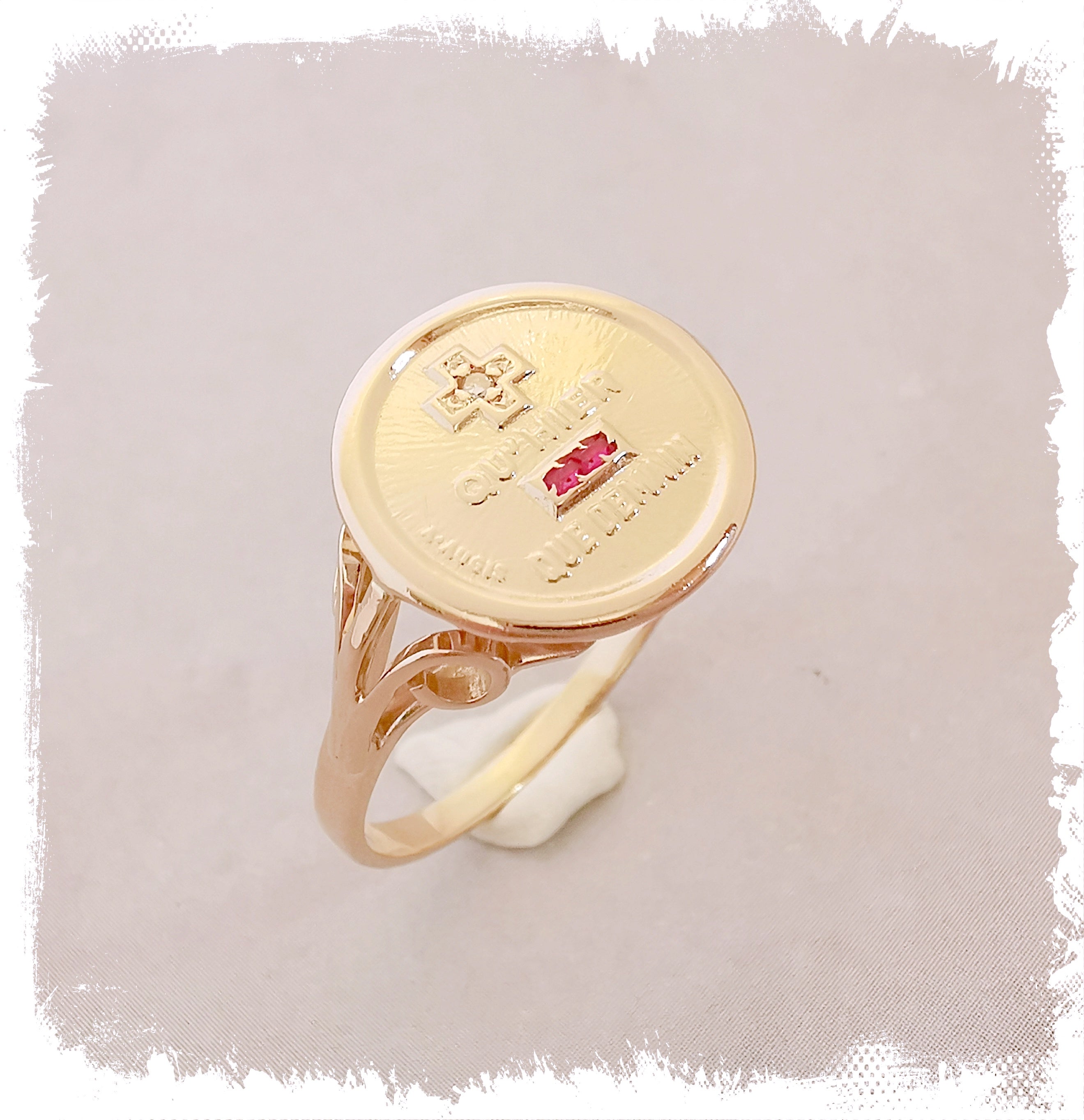 Bague AUGIS M daille d amour Or Jaune 18 K 18 carats 750