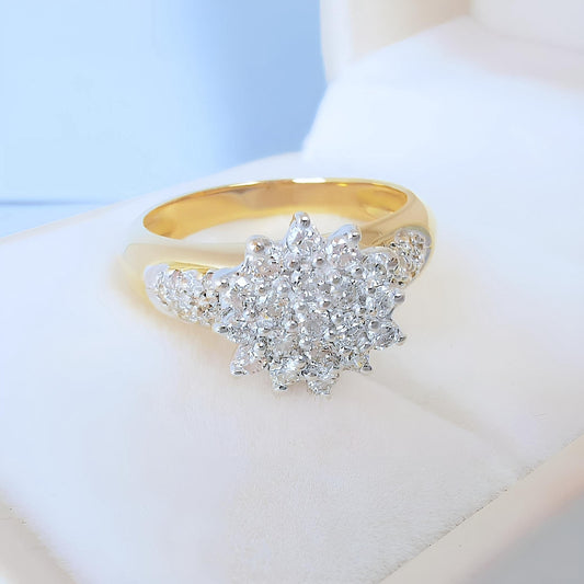 bague fleur diamants or 18K