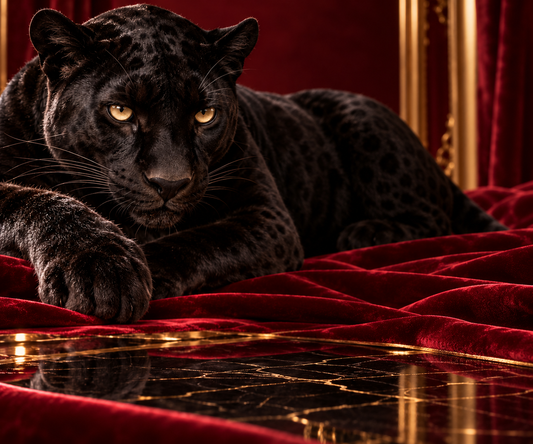 Panthère noire en gros plan, photo de couverture de l'article sur les animaux totems de la joaillerie Cartier