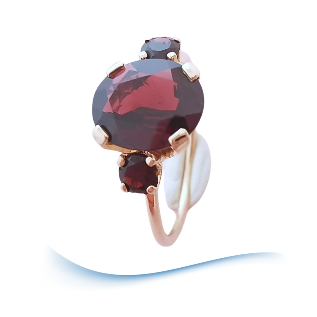 Bague grenats Or rose 18 K (750°/°°) 18 carats