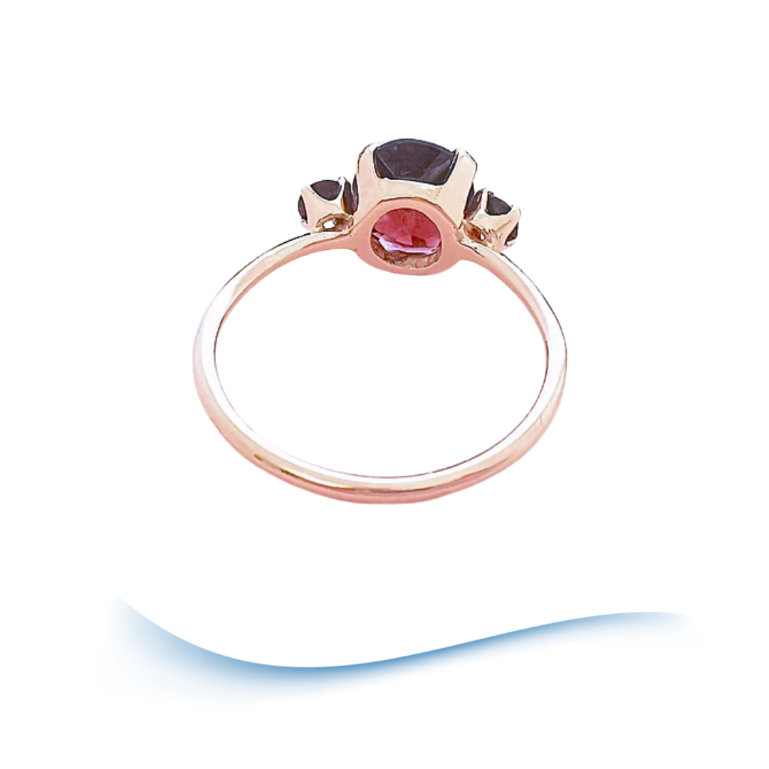 Bague grenats Or rose 18 K (750°/°°) 18 carats