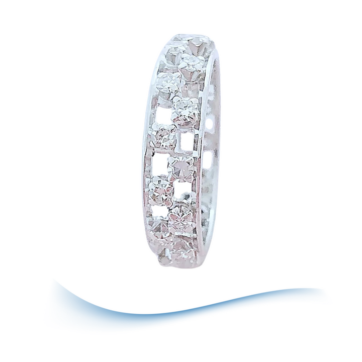 Bague Alliance Diamants 0,70 carat - Or Blanc 18 K (750°/°°) 18 carats