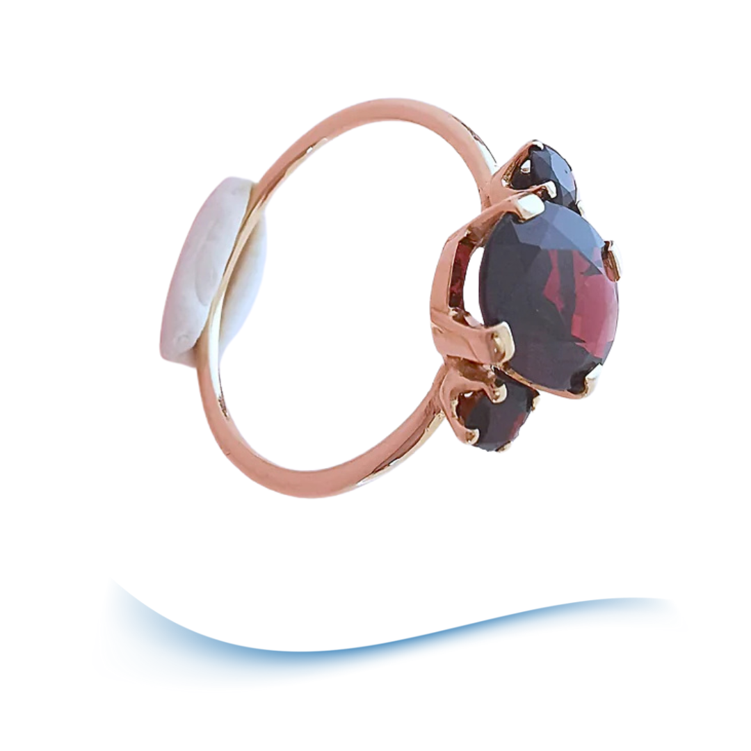 Bague grenats Or rose 18 K (750°/°°) 18 carats