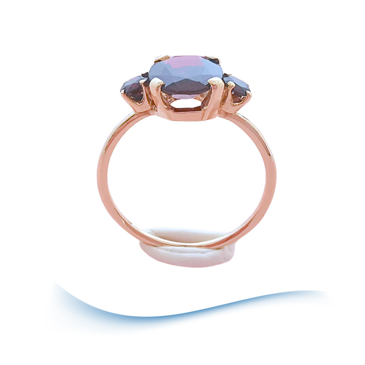 Bague grenats Or rose 18 K (750°/°°) 18 carats