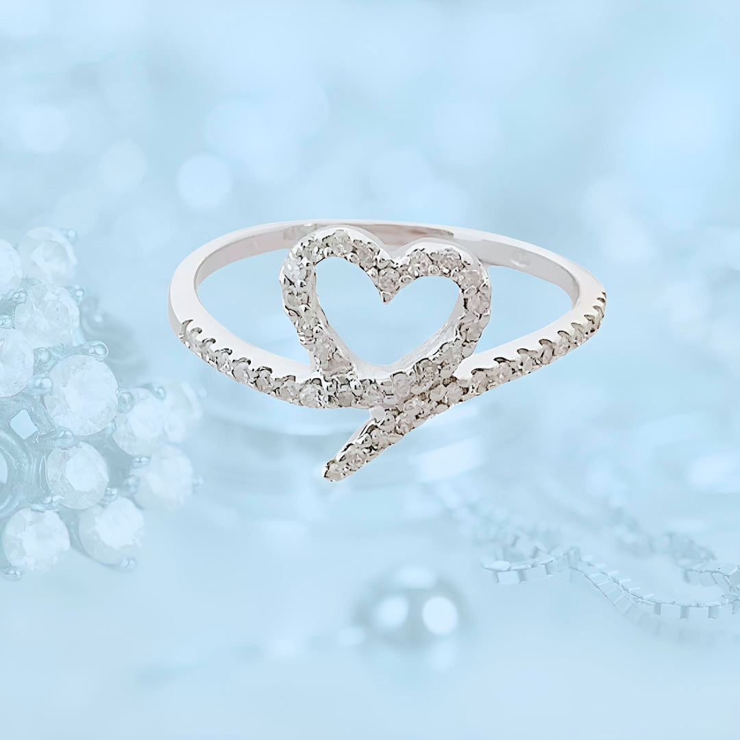 photo Bague Coeur Diamants Or Blanc 18K  (750/1000) 18 carats