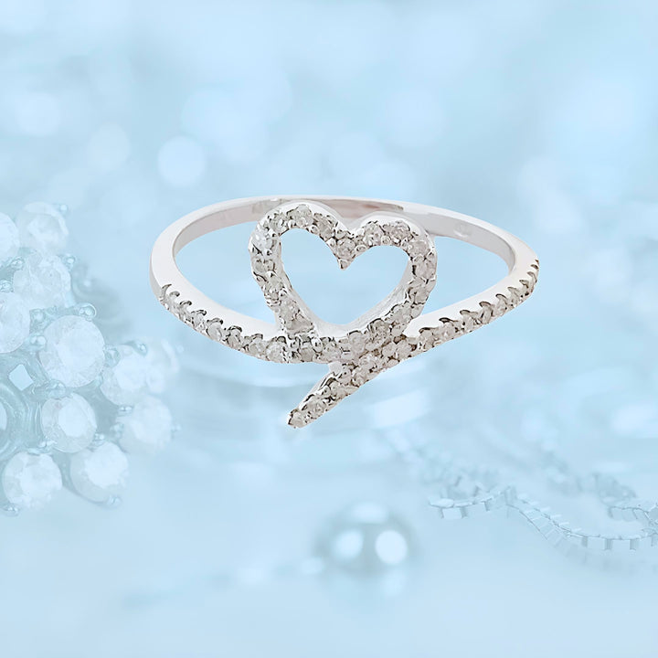 photo Bague Coeur Diamants Or Blanc 18K  (750/1000) 18 carats