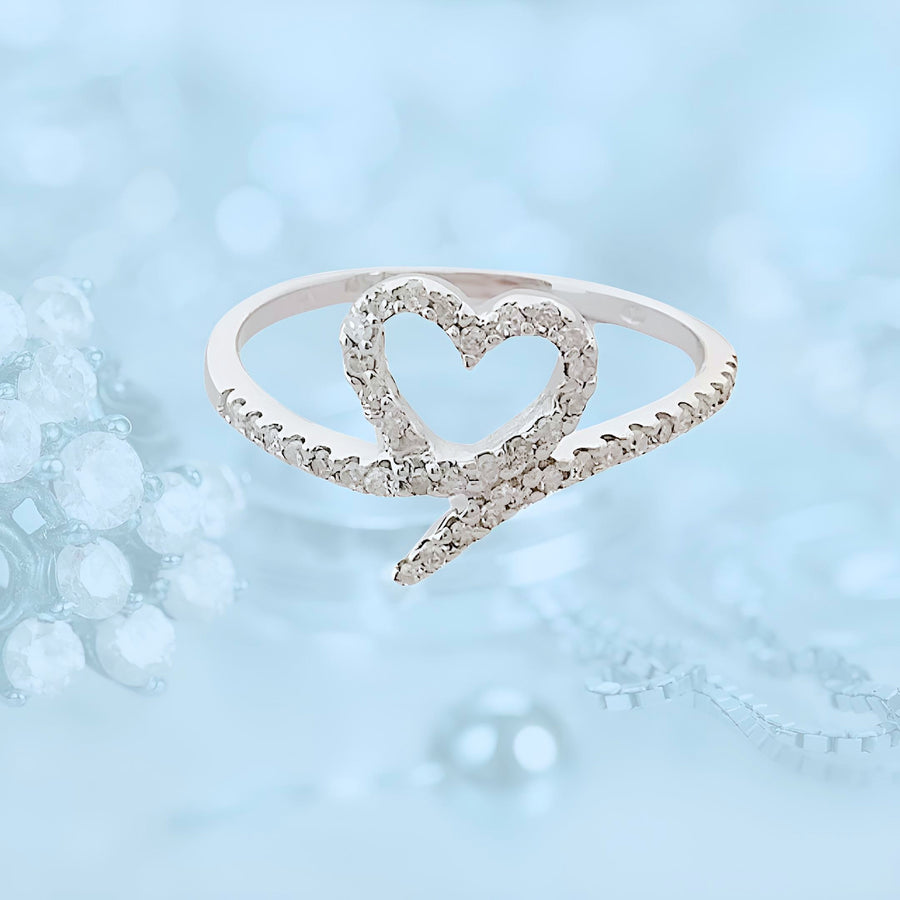 photo Bague Coeur Diamants Or Blanc 18K  (750/1000) 18 carats