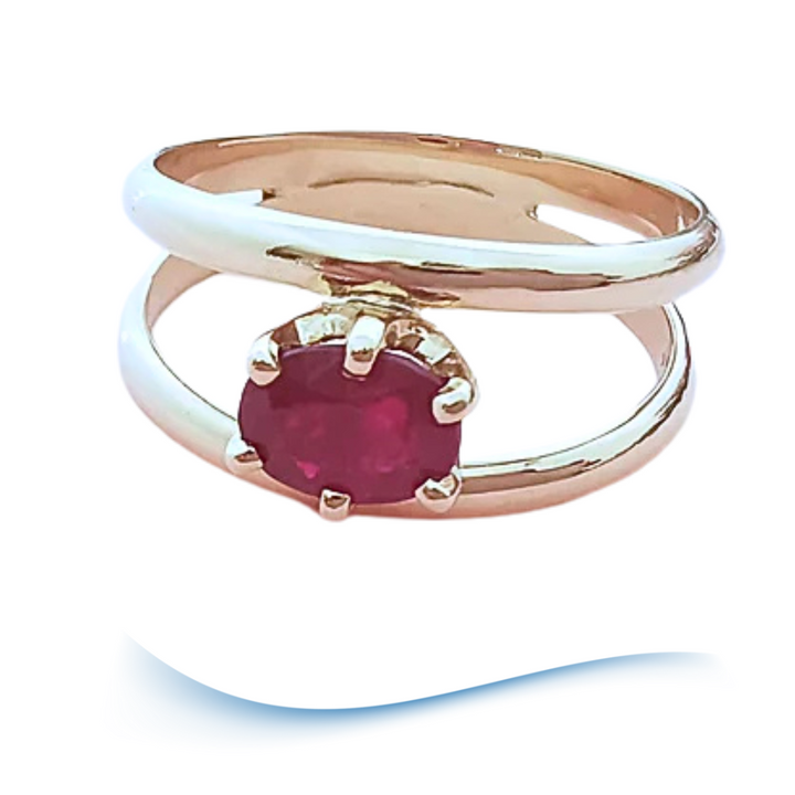 photo Bague Rubis Or Jaune 18K 