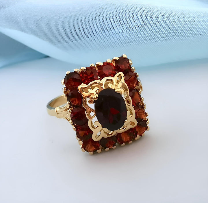 photo Bague grenats Or jaune 18K (750/1000) 18 carats