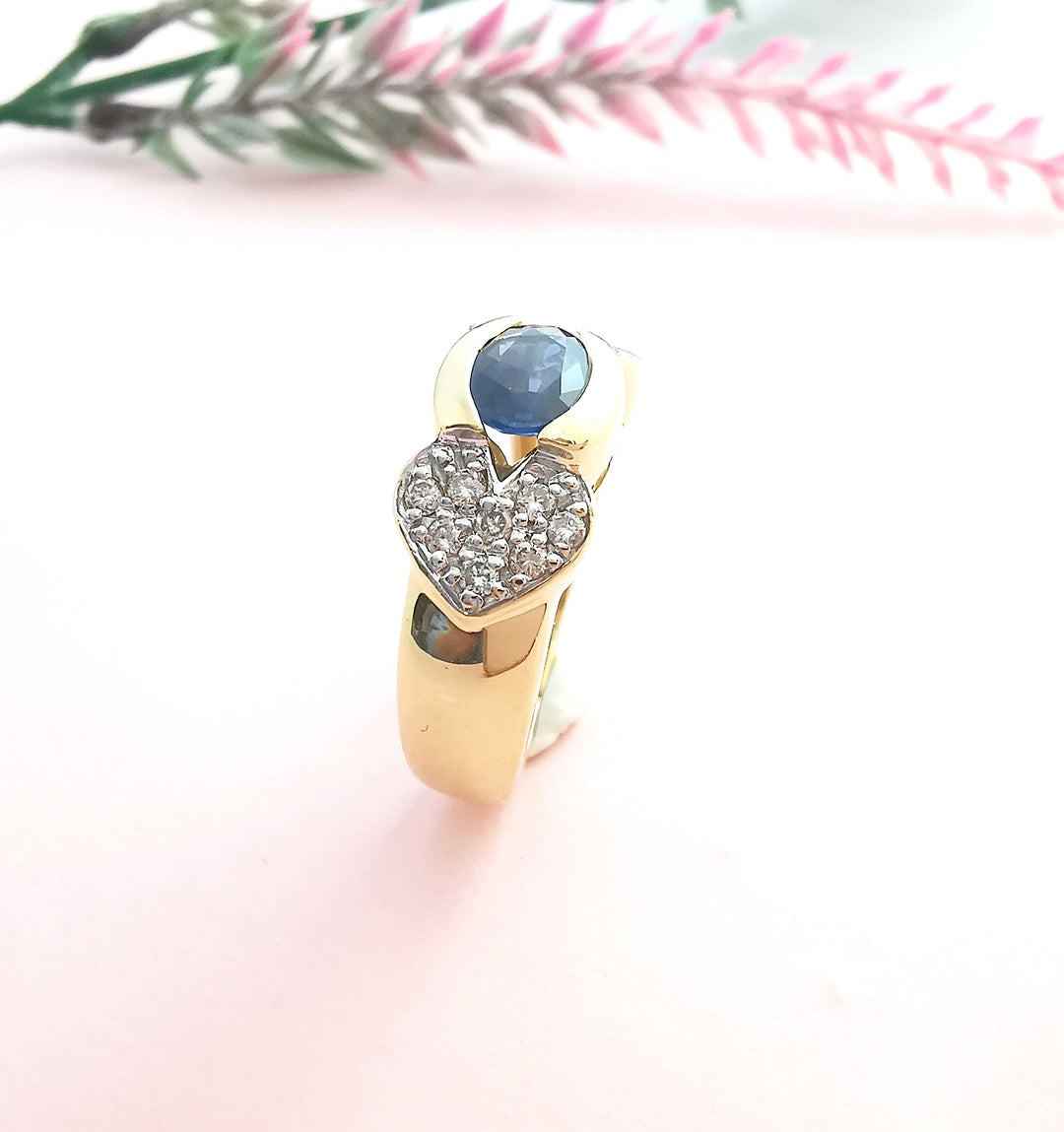 Bague occasion Saphir Diamants Or 18K 