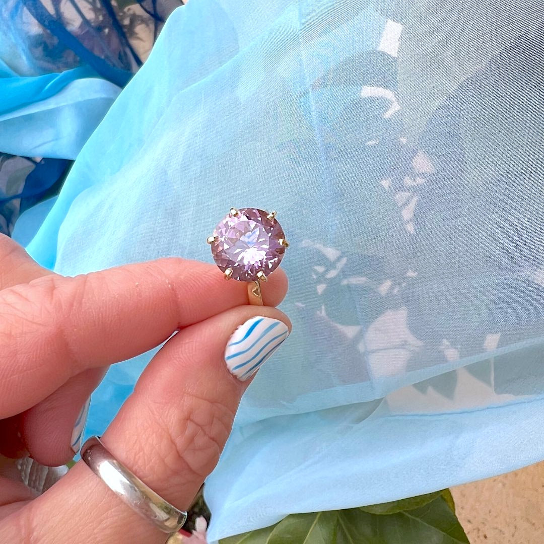 Bague seconde main Amethyste en Solitaire Or Jaune 18K 