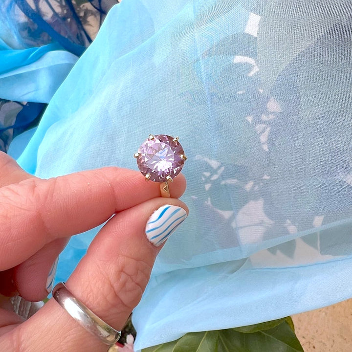 Bague seconde main Amethyste en Solitaire Or Jaune 18K 