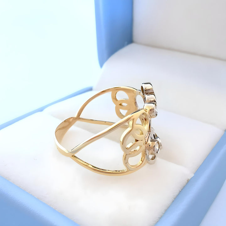 Bague ajourée Or 2 tons 18 K (750°/°°) 18 carats
