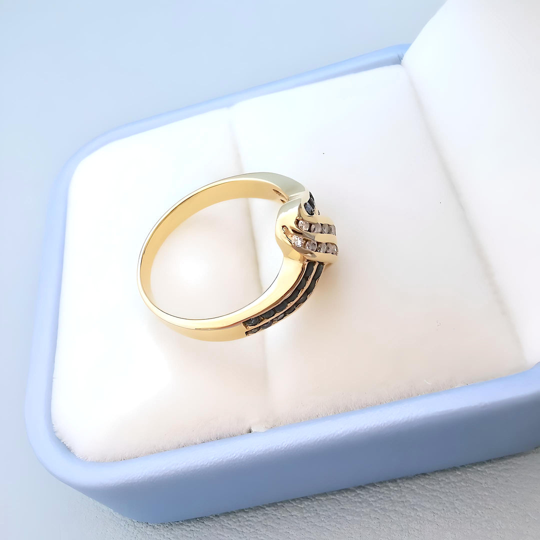 Bague Saphirs et Diamants Or jaune 18 K (750°/°°) 18 carats