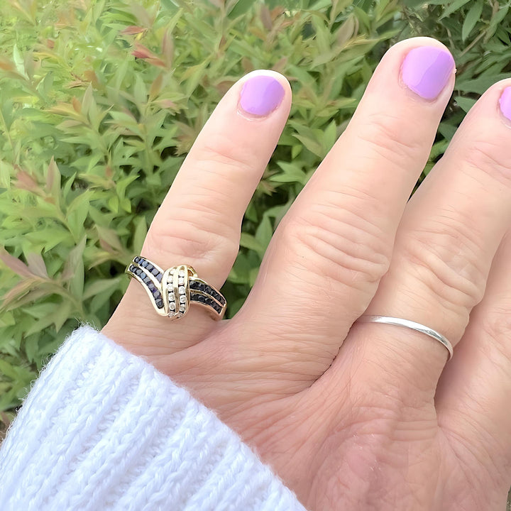 Bague Saphirs et Diamants Or jaune 18 K (750°/°°) 18 carats