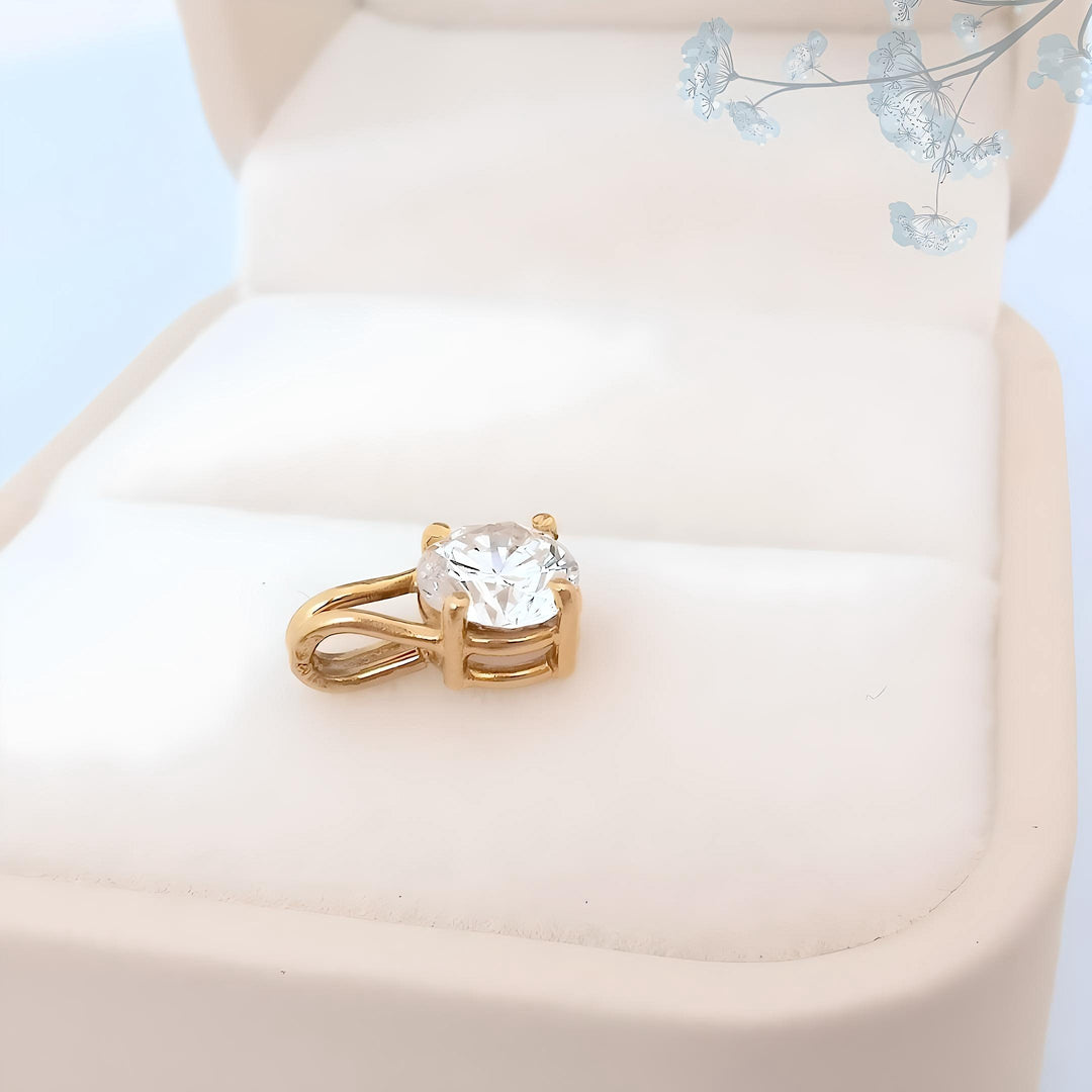 Pendentif diamant en solitaire 0,65 carat Or jaune 18 K (750°/°°) 18 carats
