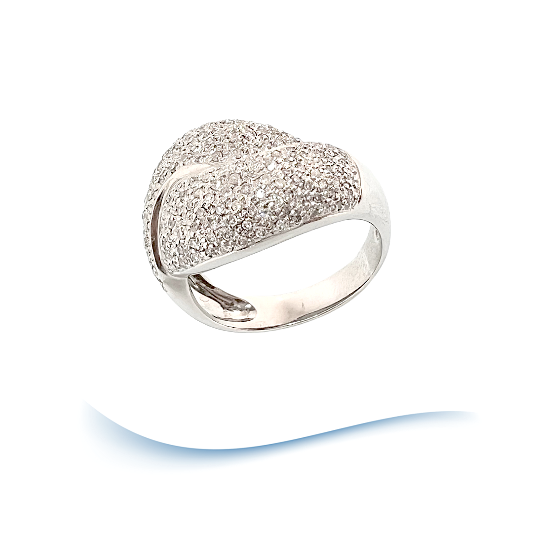 Bague en Diamants totalisant 2 carats - Or blanc 18 K (750°/°°) 18 carats