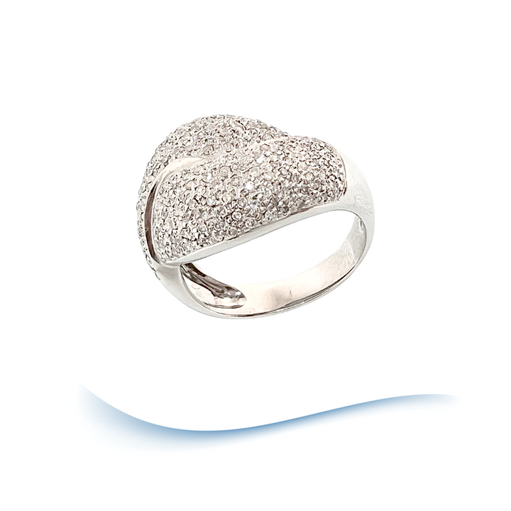 Bague en Diamants totalisant 2 carats - Or blanc 18 K (750°/°°) 18 carats