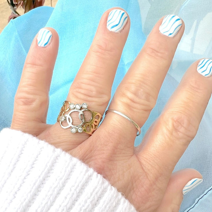 Bague ajourée Or 2 tons 18 K (750°/°°) 18 carats