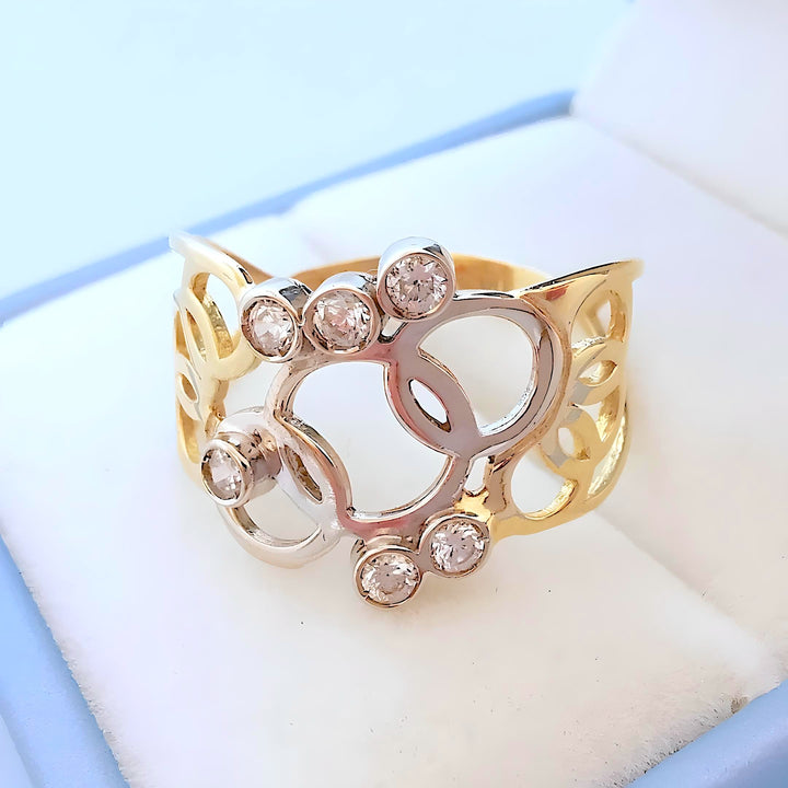 Bague ajourée Or 2 tons 18 K (750°/°°) 18 carats