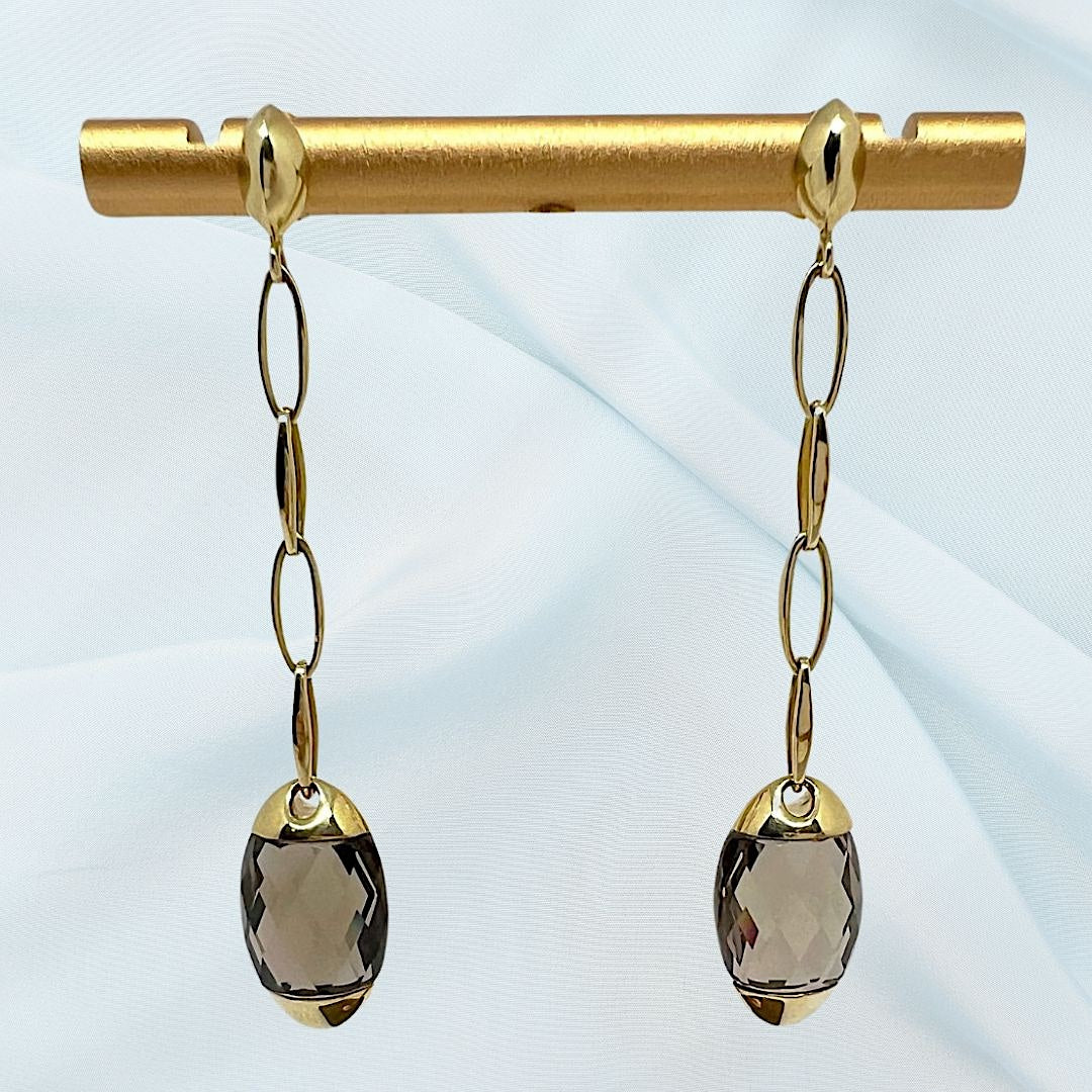 CHIMENTO Boucles d'oreilles Pendantes Quartz fumé Or jaune 18 K (750°/°°) 18 carats