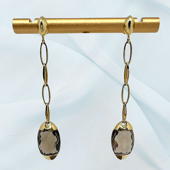 CHIMENTO Boucles d'oreilles Pendantes Quartz fumé Or jaune 18 K (750°/°°) 18 carats