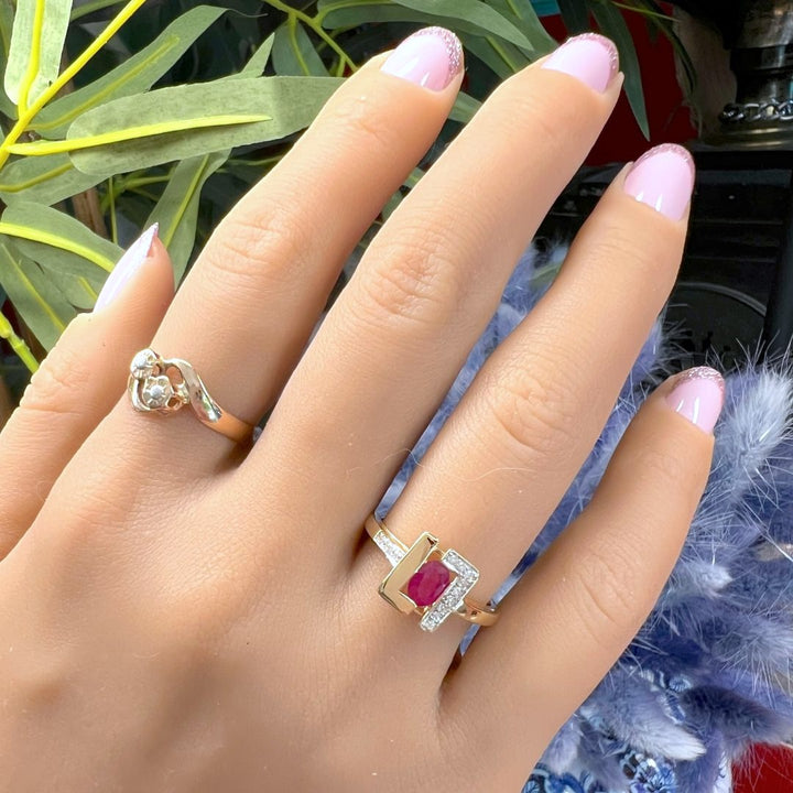 Bague Rubis et Diamants Or 18 K (750°/°°) 18 carats