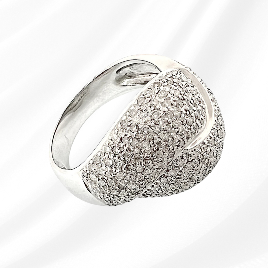 Bague en Diamants totalisant 2 carats - Or blanc 18 K (750°/°°) 18 carats