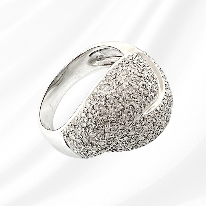 Bague en Diamants totalisant 2 carats - Or blanc 18 K (750°/°°) 18 carats