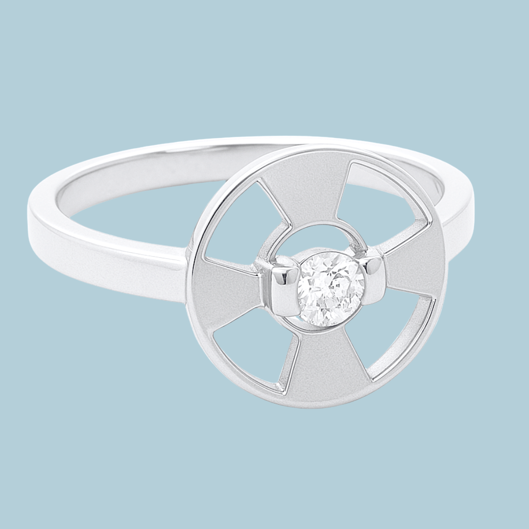 Bague Solitaire Lilistone Diamant 0,10 ct Or Blanc 18 K  (750°/°°) 18 carats