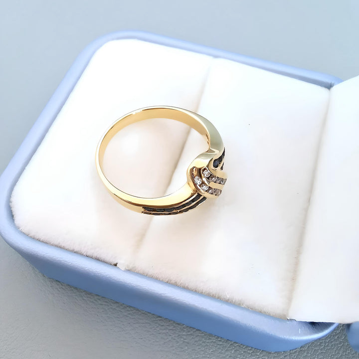 Bague Saphirs et Diamants Or jaune 18 K (750°/°°) 18 carats