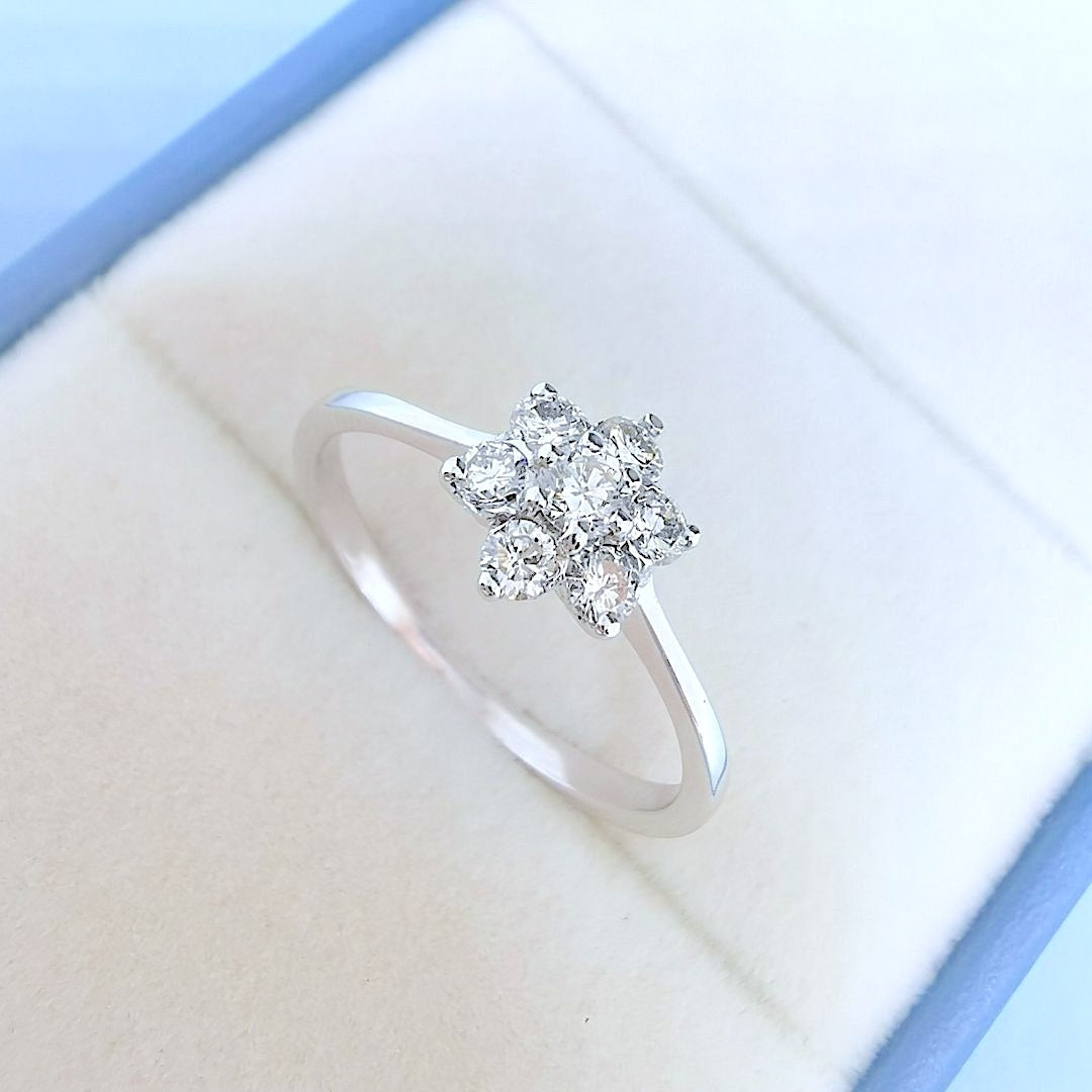 Bague de fiançailles en Diamants 0,46 ct - Or blanc 18 K (750°/°°) 18 carats