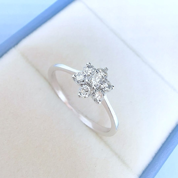 Bague de fiançailles en Diamants 0,46 ct - Or blanc 18 K (750°/°°) 18 carats