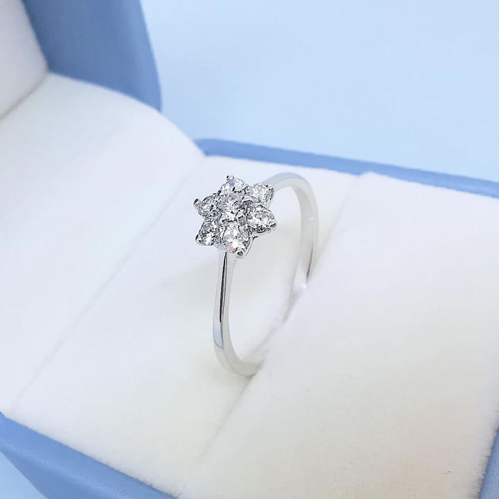 Bague de fiançailles en Diamants 0,46 ct - Or blanc 18 K (750°/°°) 18 carats