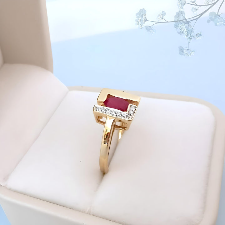 Bague Rubis et Diamants Or 18 K (750°/°°) 18 carats