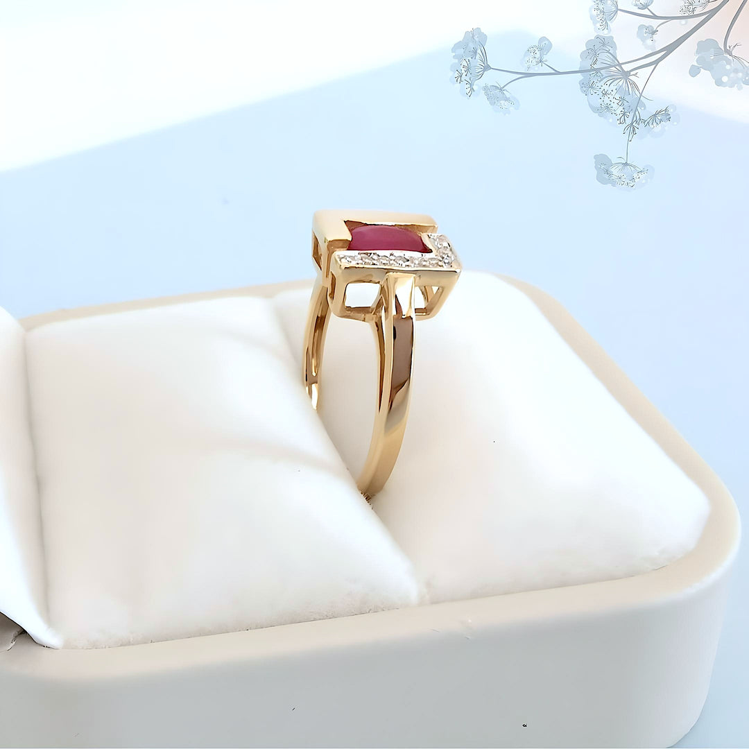 Bague Rubis et Diamants Or 18 K (750°/°°) 18 carats