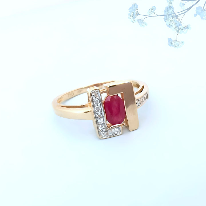 Bague Rubis et Diamants Or 18 K (750°/°°) 18 carats
