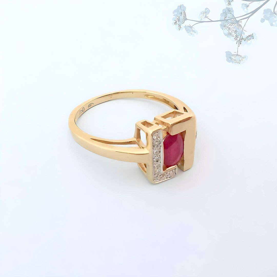 Bague Rubis et Diamants Or 18 K (750°/°°) 18 carats