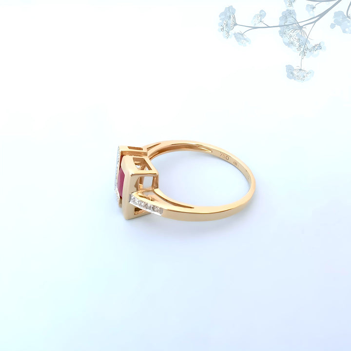 Bague Rubis et Diamants Or 18 K (750°/°°) 18 carats
