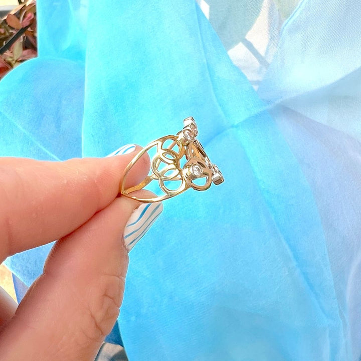 Bague ajourée Or 2 tons 18 K (750°/°°) 18 carats