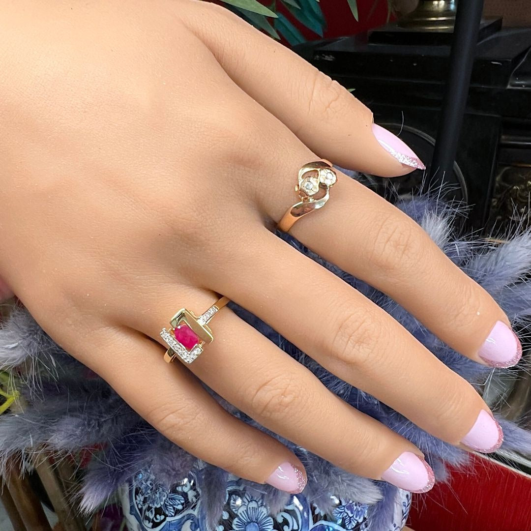 Bague Rubis et Diamants Or 18 K (750°/°°) 18 carats