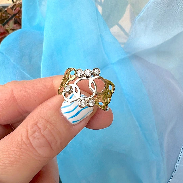 Bague ajourée Or 2 tons 18 K (750°/°°) 18 carats
