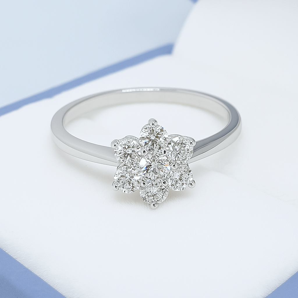 Bague de fiançailles en Diamants 0,46 ct - Or blanc 18 K (750°/°°) 18 carats