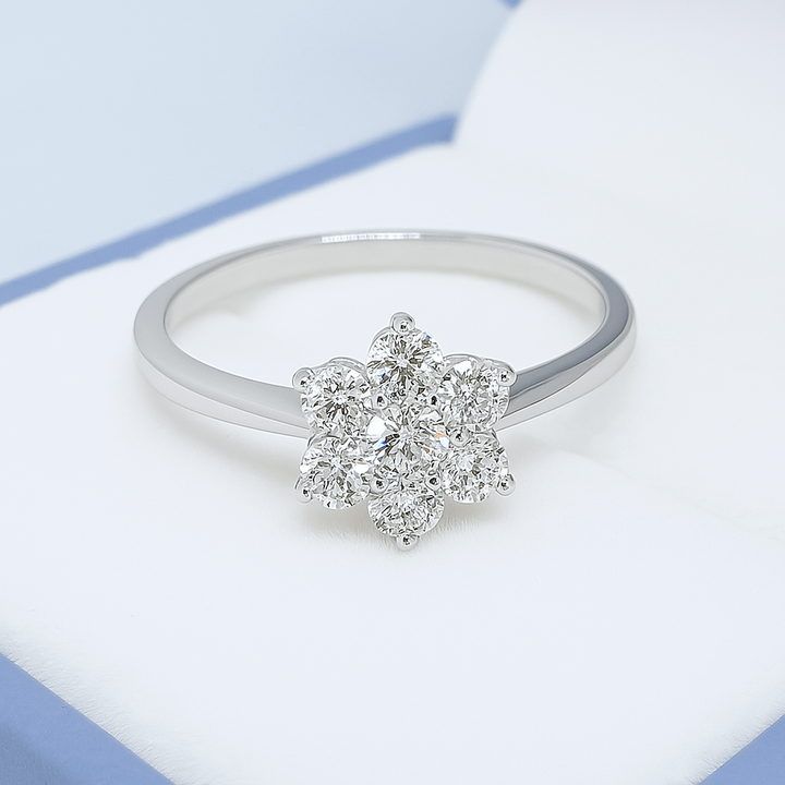 Bague de fiançailles en Diamants 0,46 ct - Or blanc 18 K (750°/°°) 18 carats