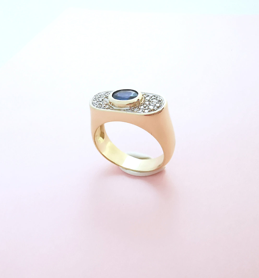 Bague Saphir et Diamants Or 18 K (750°/°°) 18 carats