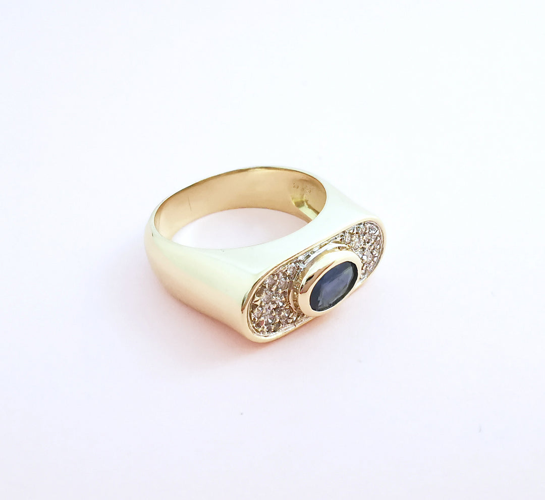 Bague Saphir et Diamants Or 18 K (750°/°°) 18 carats