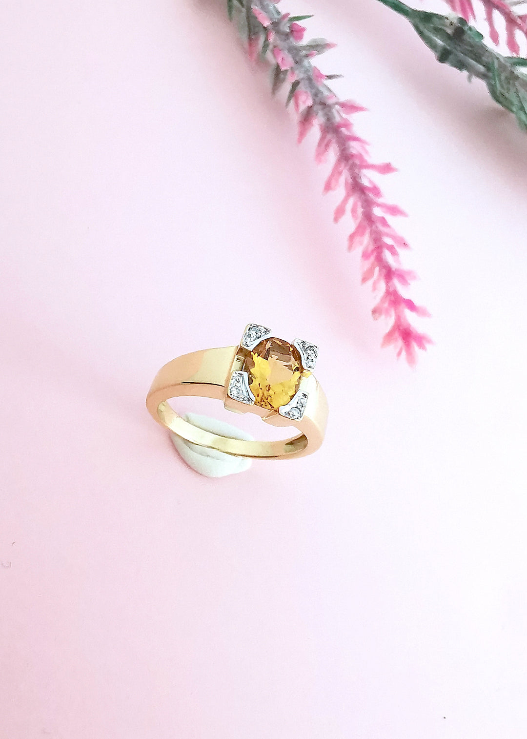 Bague Citrine et Diamants Or 18 K (750°/°°) 18 carats