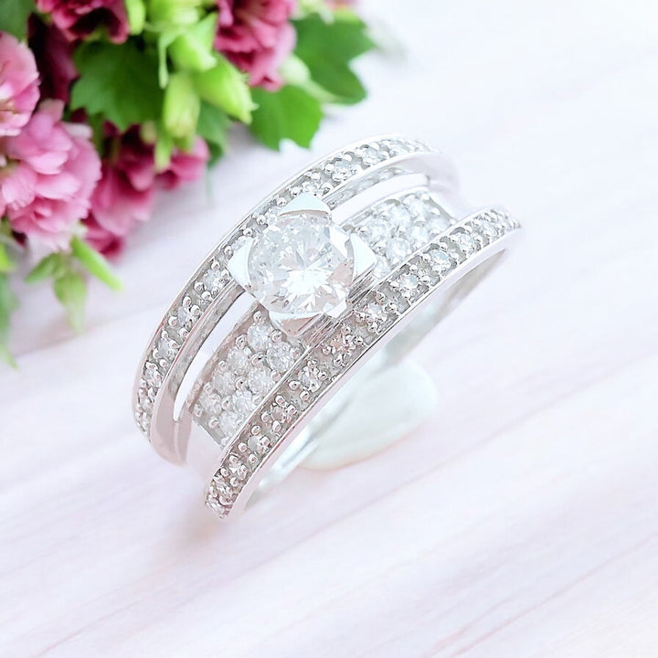 Bague Diamants 0,82 carat - Or blanc 18 K (750°/°°) 18 carats