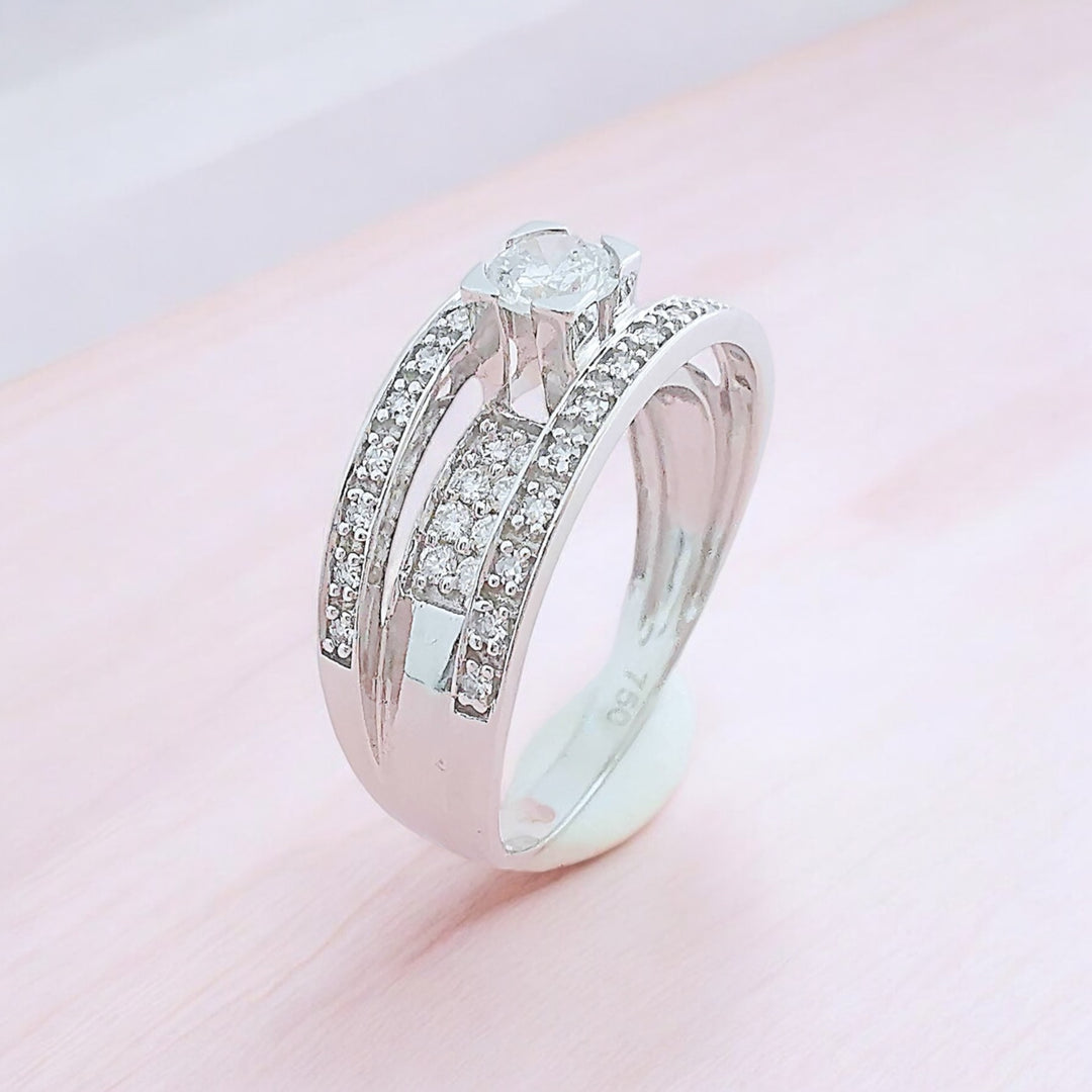 Bague Diamants 0,82 carat - Or blanc 18 K (750°/°°) 18 carats