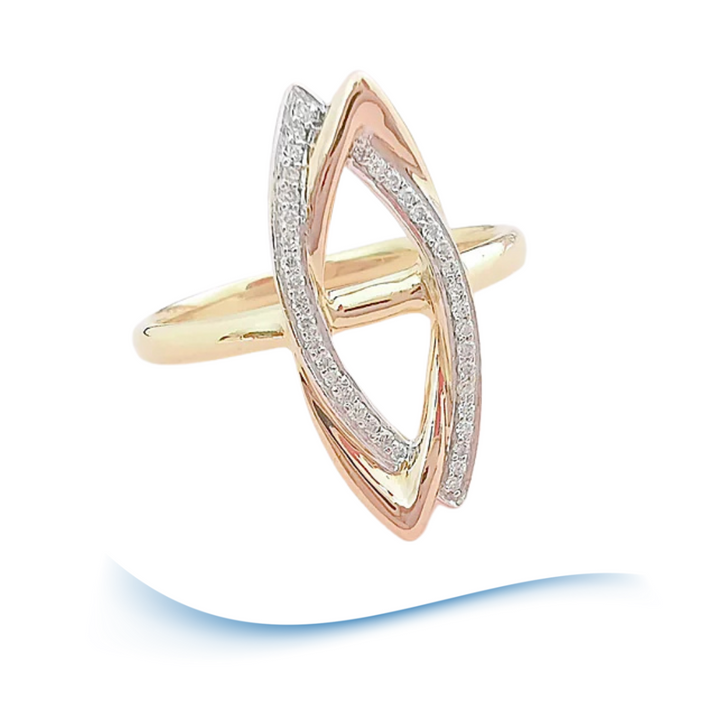 Bague Moderne Diamants Or 2 tons 18 K (750°/°°) 18 carats